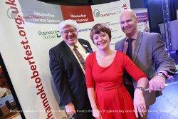 Councillor Neil Foster with Pamela Petty from Ebac & Darren Race